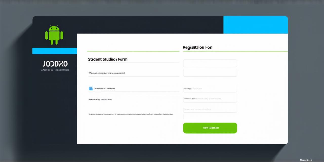 How to design a student registration form in Android Studio